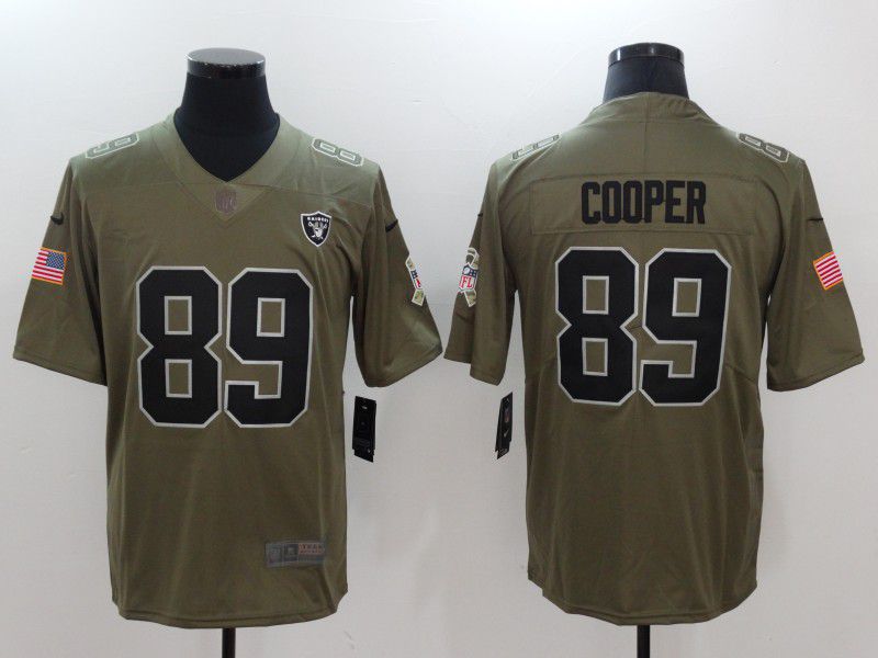 Men Oakland Raiders #89 Cooper Black Nike Olive Salute To Service Limited NFL Jersey